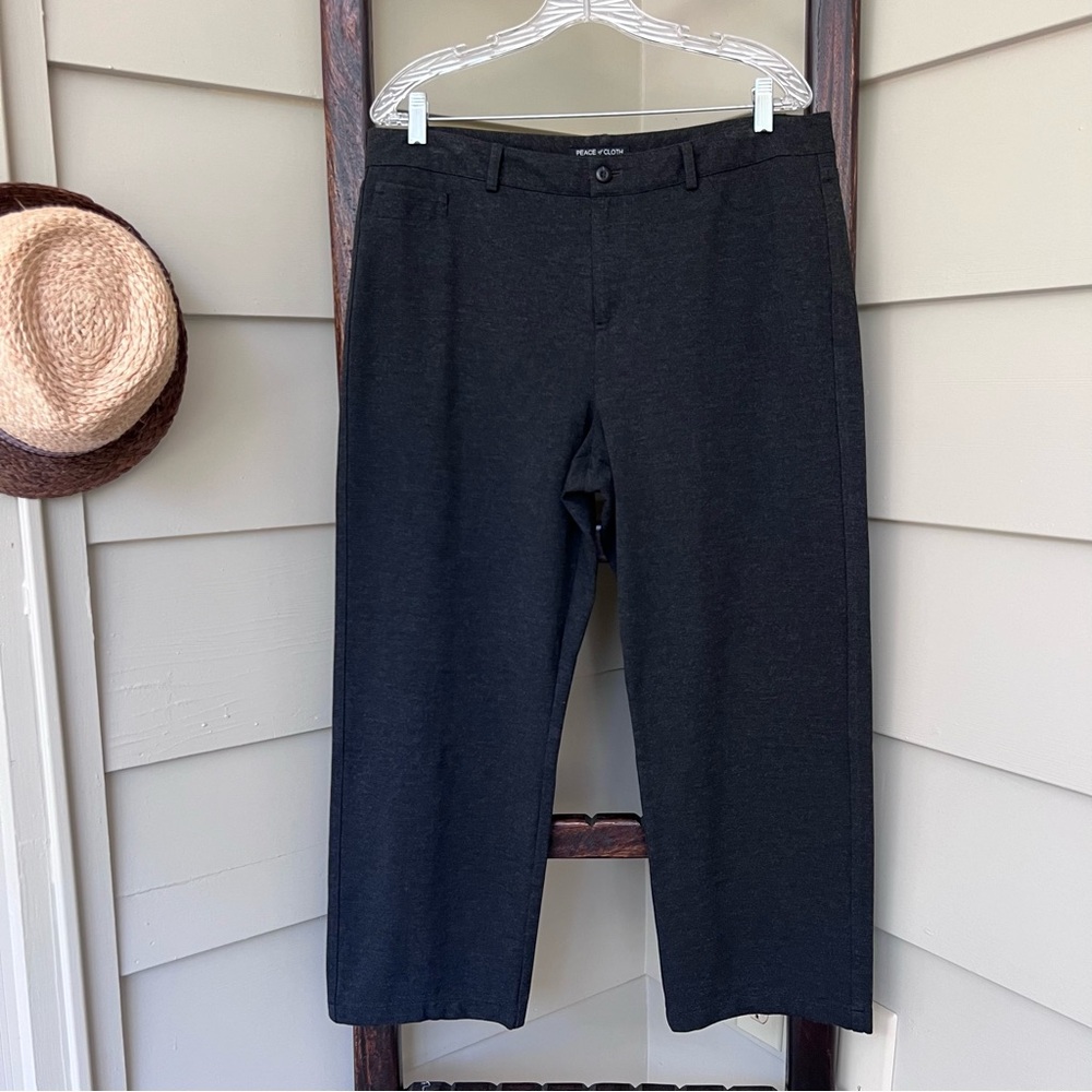 Peace Of Cloth Straight Leg Crop Ankle Pants Gray Women’s size 14 Viscose Blend